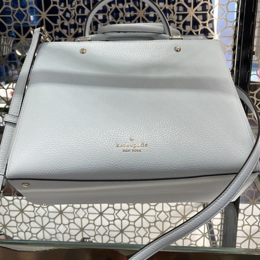 Kate Spade Leila Medium Triple Compartment Satchel Hazy Morning Color - Picture 5 of 16